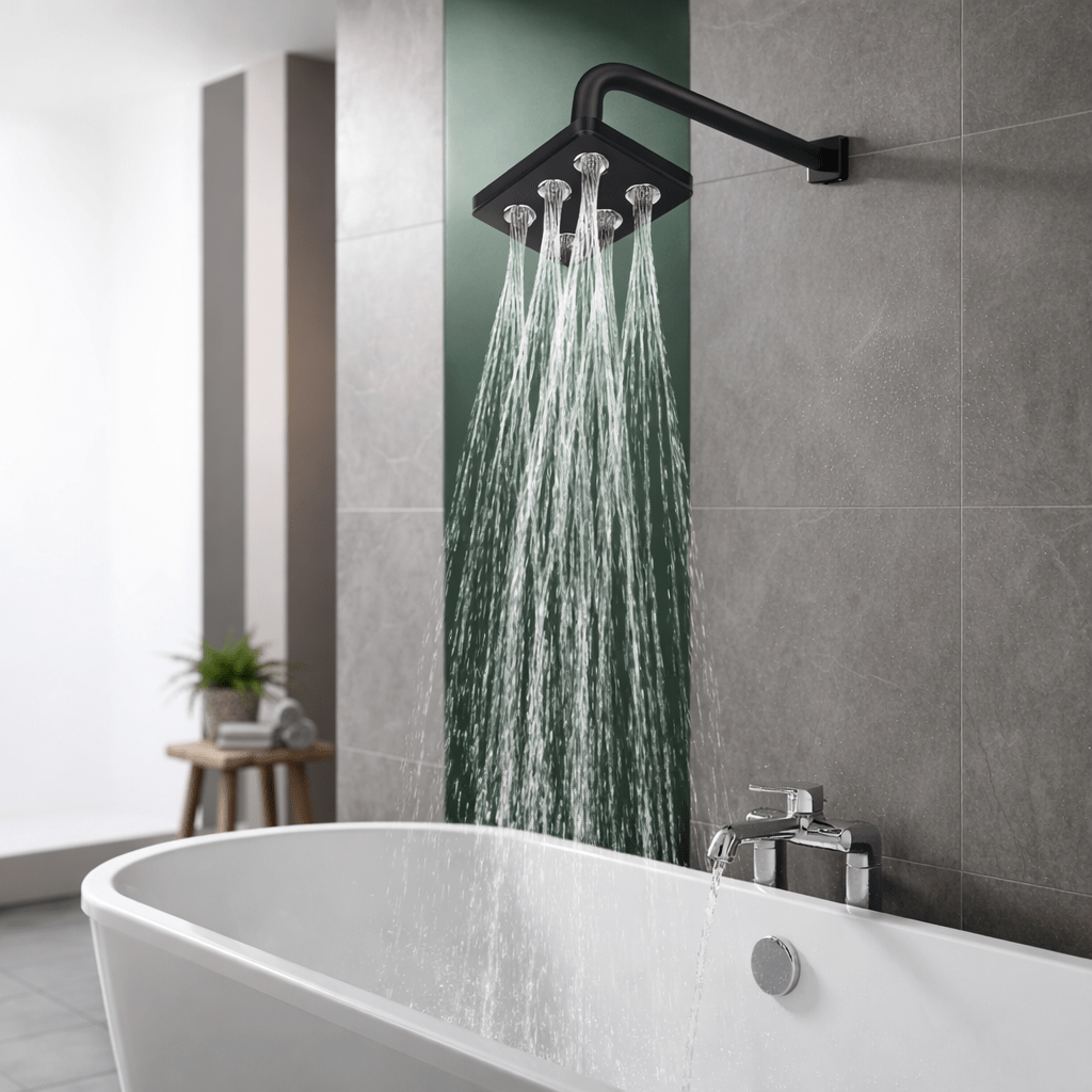 RELAXRA – Soffione doccia quadrato regolabile a 360° per il comfort quotidiano