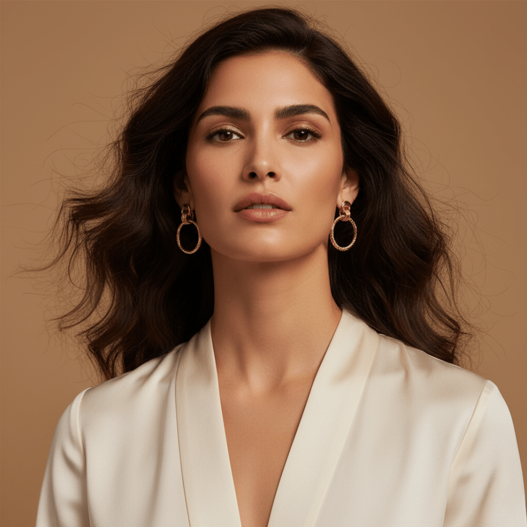 Relief gouden en zilveren statement oorbellen