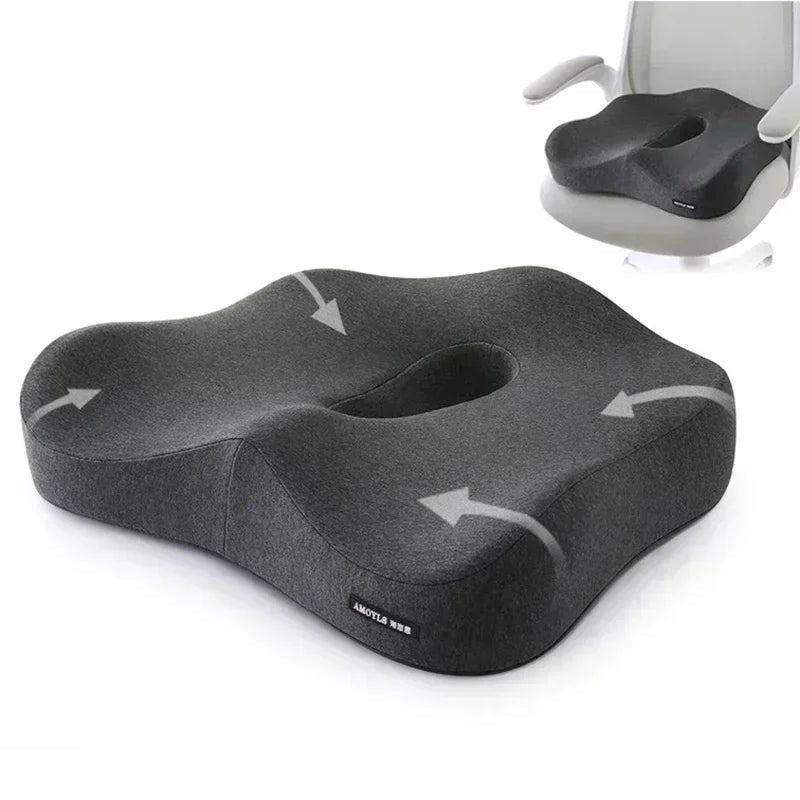 ComfortPlus - Memory Foam Orthopedic Seat Cushion with Bamboo Charcoal for Pain Relief 0