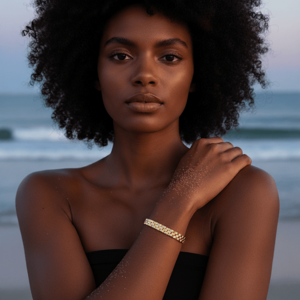 Ripple Edge Gouden Schakelarmband