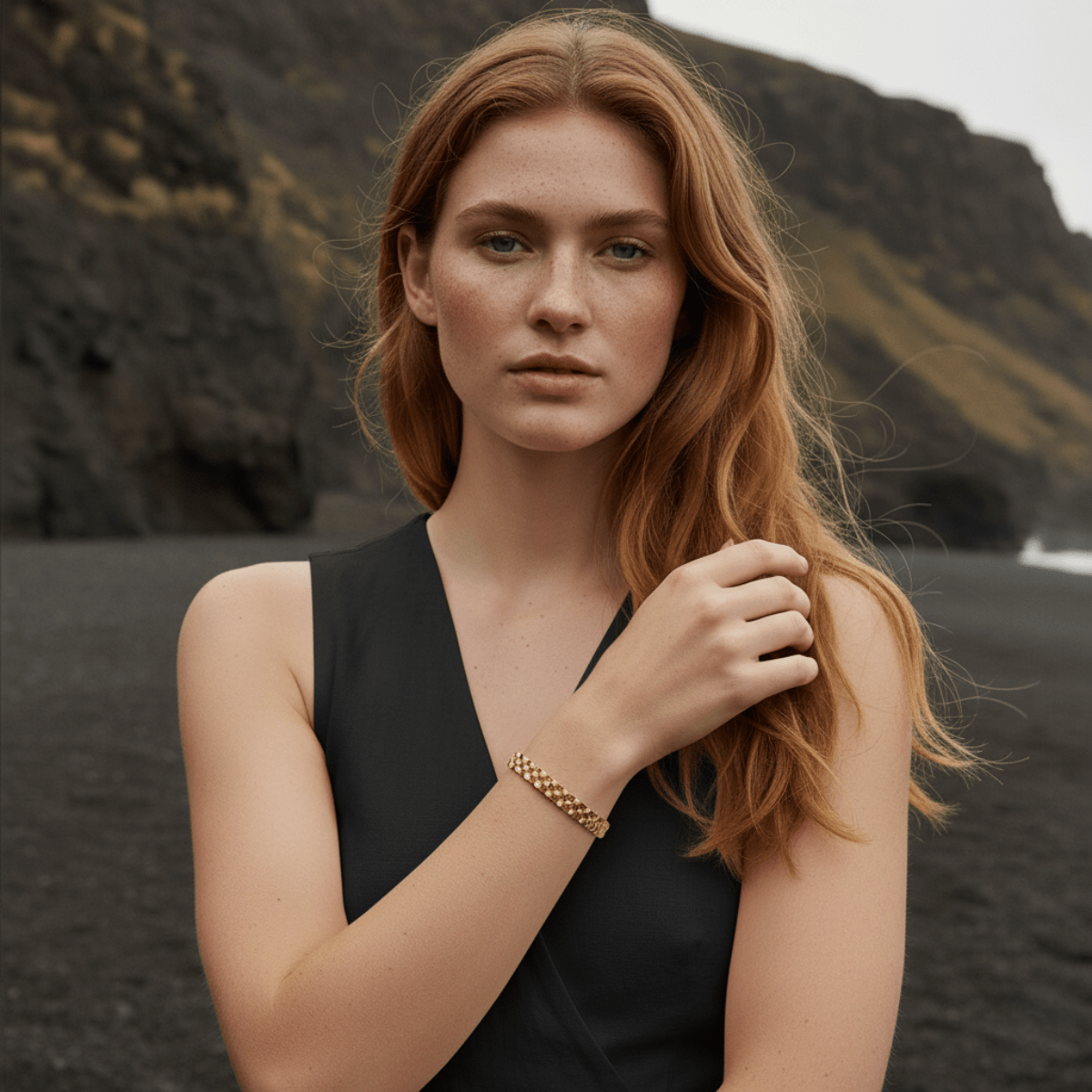 Ripple Edge Gouden Schakelarmband