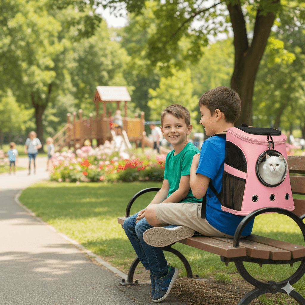 ROAMPAWS – Mochila transportadora plegable para gatos con ventana panorámica