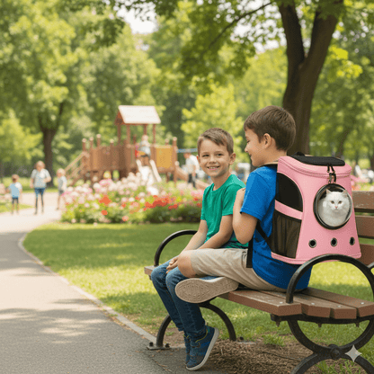 ROAMPAWS – Mochila transportadora plegable para gatos con ventana panorámica