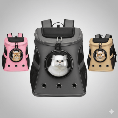 ROAMPAWS – Mochila transportadora plegable para gatos con ventana panorámica