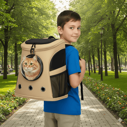ROAMPAWS – Mochila transportadora plegable para gatos con ventana panorámica