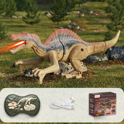 Roarbot RC Dino - Dinosaure télécommandé avec effets lumineux, sonores et de brume - Marche réaliste et rugissement amusant