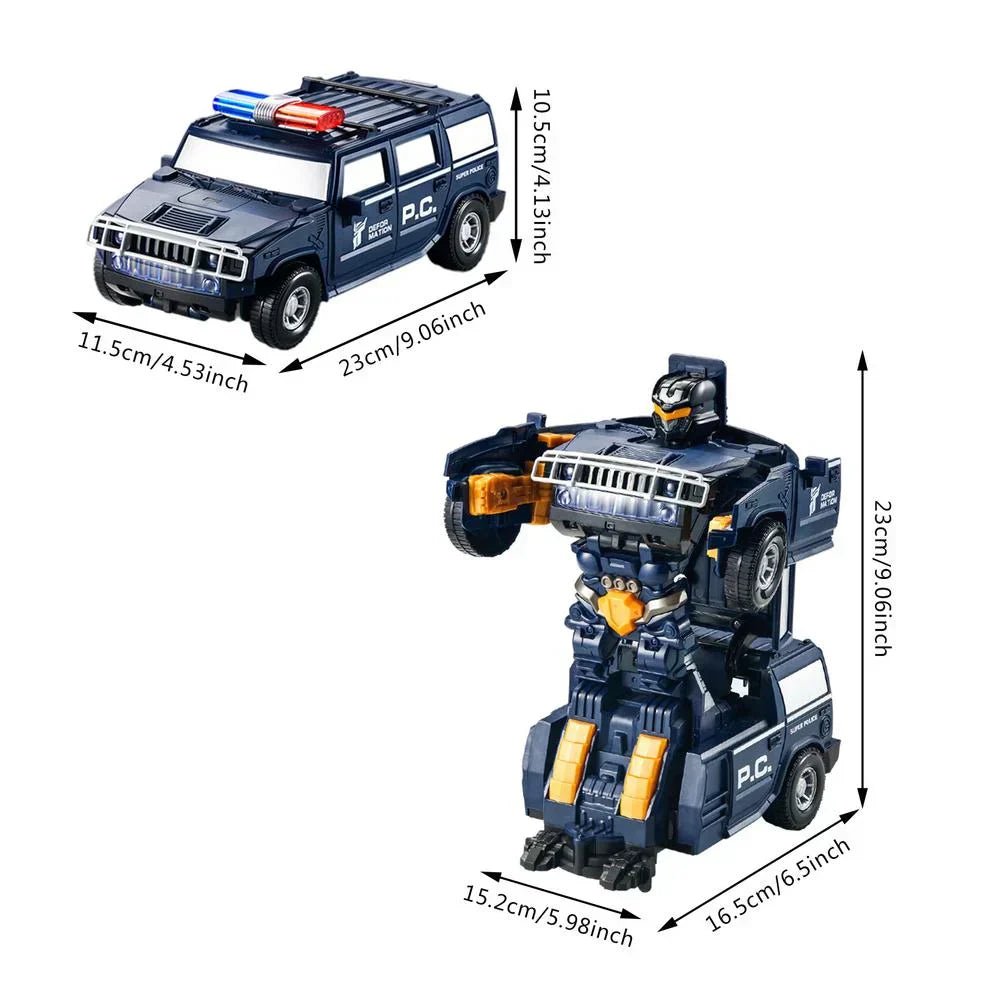 Robocar - 2-in-1 Polizeifahrzeug & Roboter mit Licht & Sound
