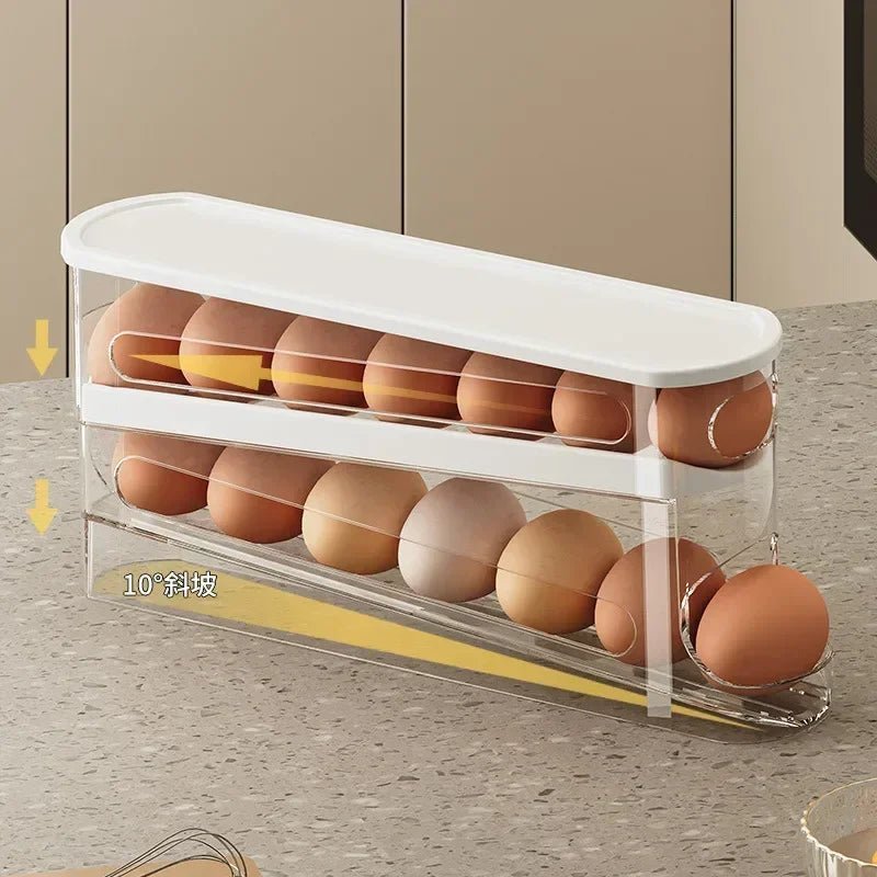 FLOWSTACK – Automatically rolling 2-layer egg organizer for refrigerators 3
