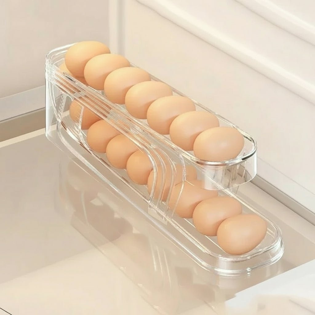 FLOWSTACK – Automatically rolling 2-layer egg organizer for refrigerators 6
