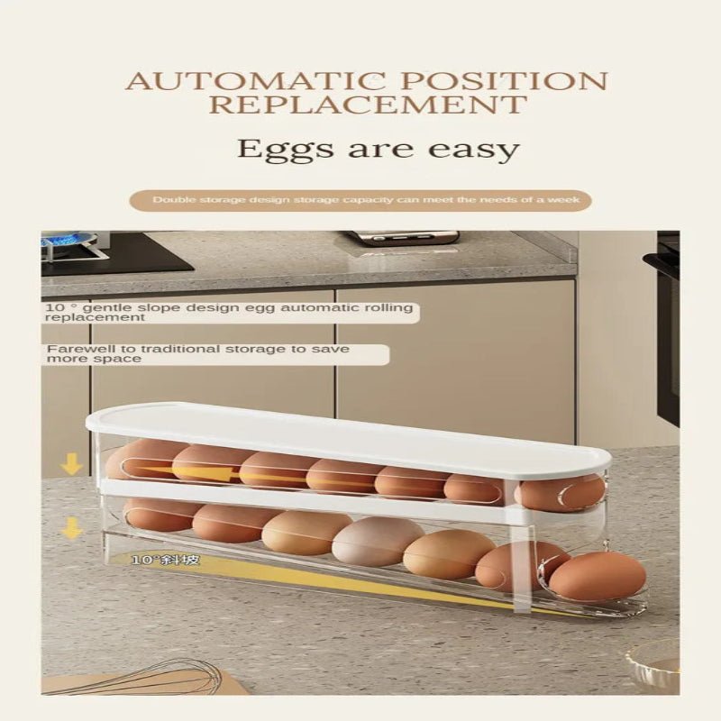 FLOWSTACK – Automatically rolling 2-layer egg organizer for refrigerators 7