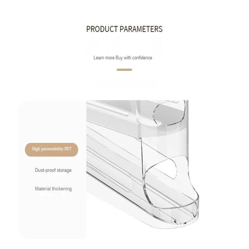 FLOWSTACK – Automatically rolling 2-layer egg organizer for refrigerators 8