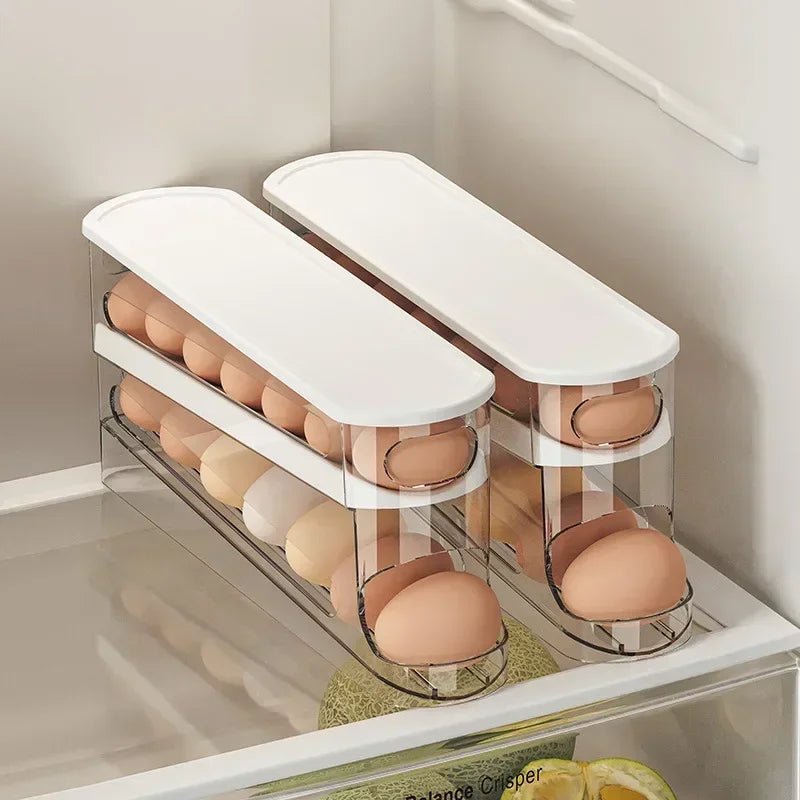 FLOWSTACK – Automatically rolling 2-layer egg organizer for refrigerators 1