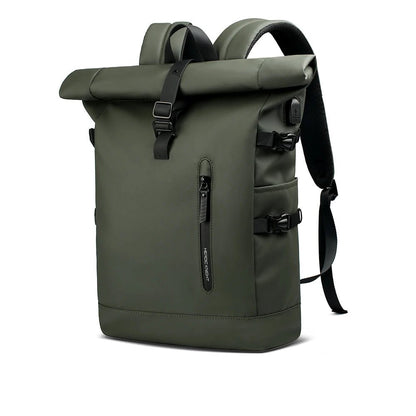 ROLLTRAIL Rolltop Backpack – Expandable, Waterproof, USB Charging, Anti-Shock, Fits 15.6” Laptop