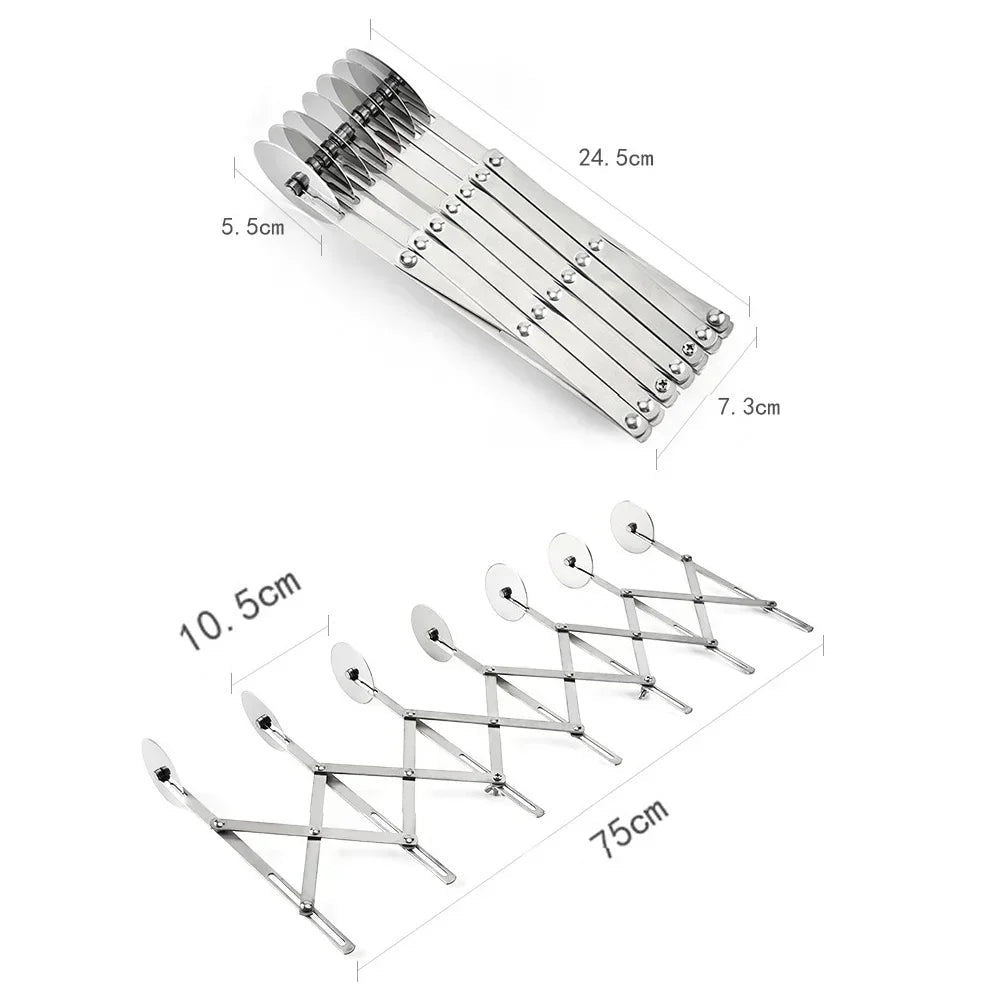 Versatile Stainless Steel Dough Cutter with 3/5/7 Wheels for Baking 5