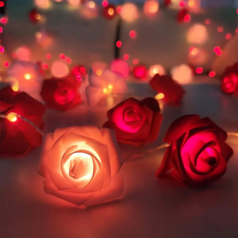 ROSEGLOW – Elegant Artificial Rose Fairy Lights Battery-Powered String Lights for Romantic Decor 1