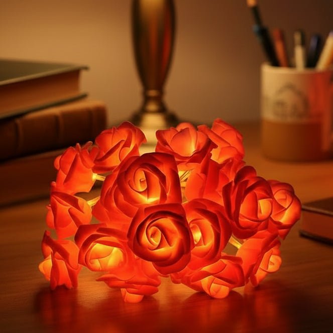 ROSEGLOW – Elegant Artificial Rose Fairy Lights Battery-Powered String Lights for Romantic Decor 0