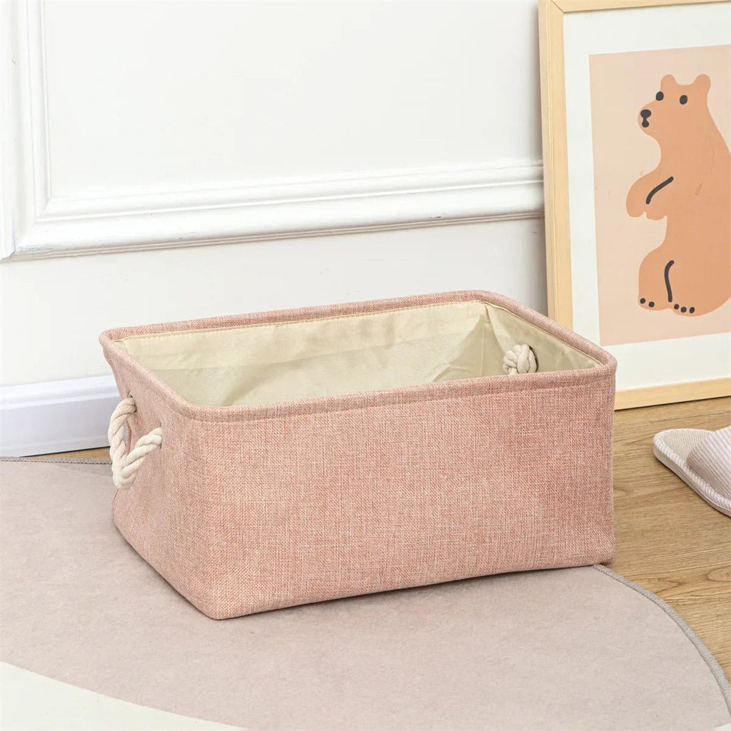PURELIN – Linen Fabric Storage Basket Organizer for Toys, Clothes & Home Use 0