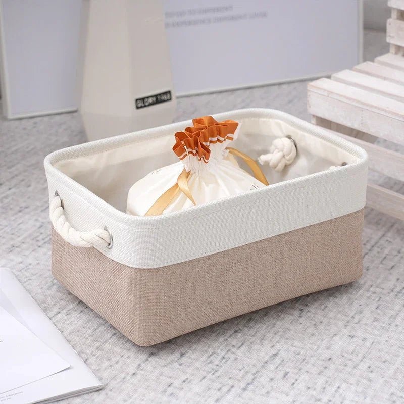 PURELIN – Linen Fabric Storage Basket Organizer for Toys, Clothes & Home Use 1