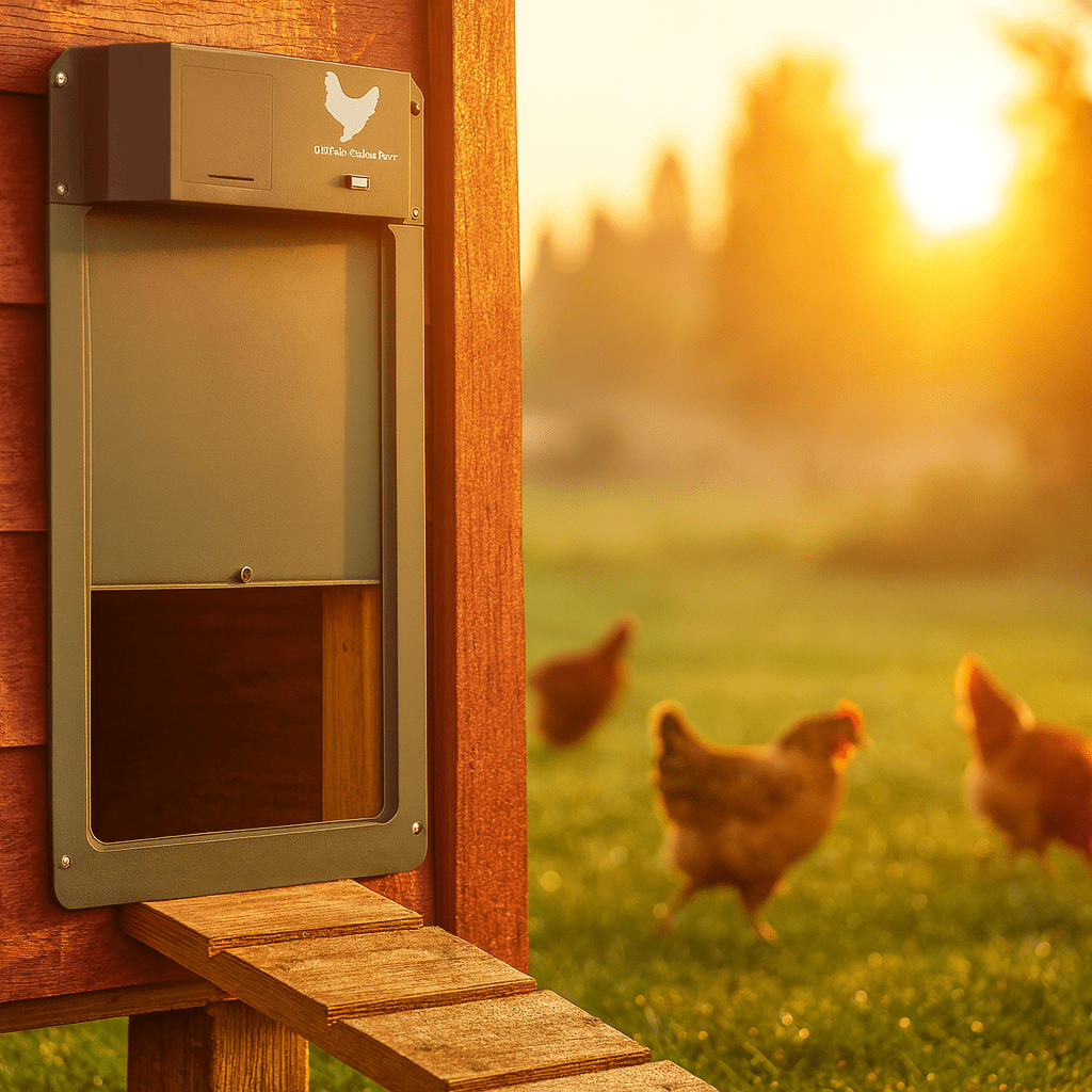ROOSTSECURE – Porta automatica per pollaio con sensore di luce e protezione dalle intemperie