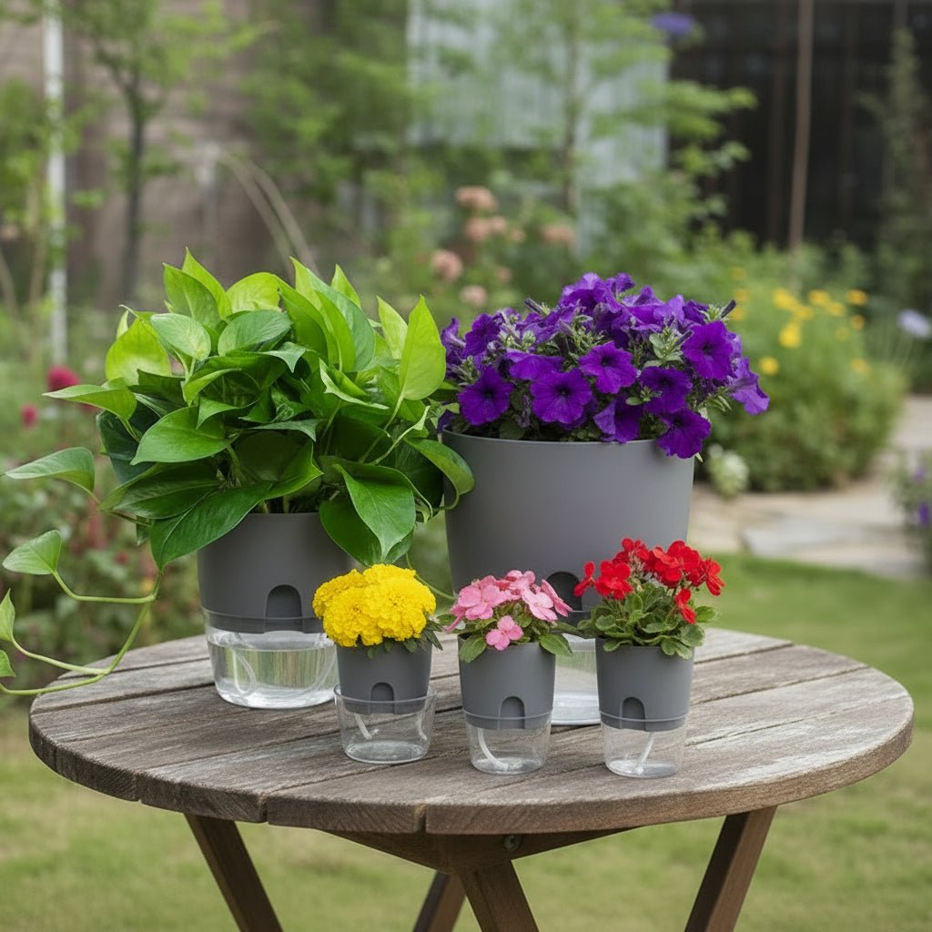 Self-Watering Hydroponic Flower Pot - Double-Layer Hanging Plant Pots 2
