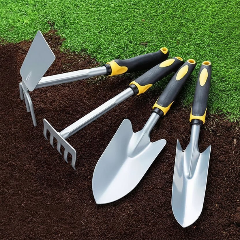 Versatile Gardening Tools Set - 4-Piece Dual-Purpose Hoe and Spade for Efficient Weeding and Planting 0