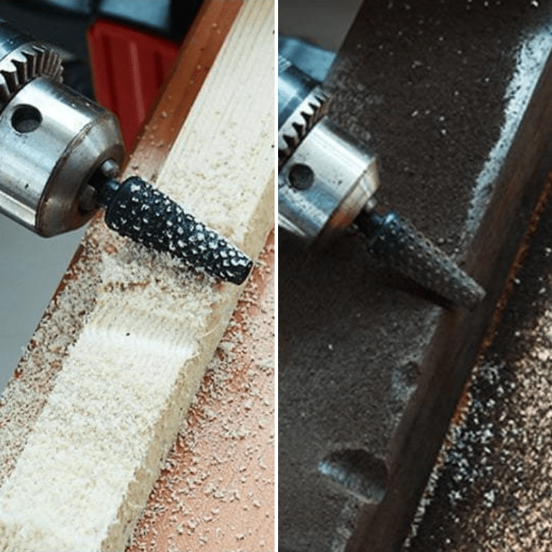 Rotary Burr Set of 5 – High-Carbon Steel Bits for Wood and Metalworking, Versatile Drill Attachments-5