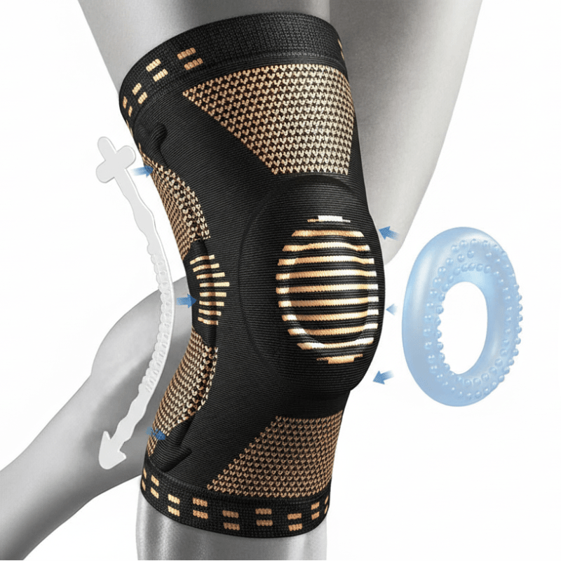 CUPROFLEX STABLE – Copper Knee Brace with Patella Gel Pad for Pain Relief Support 1