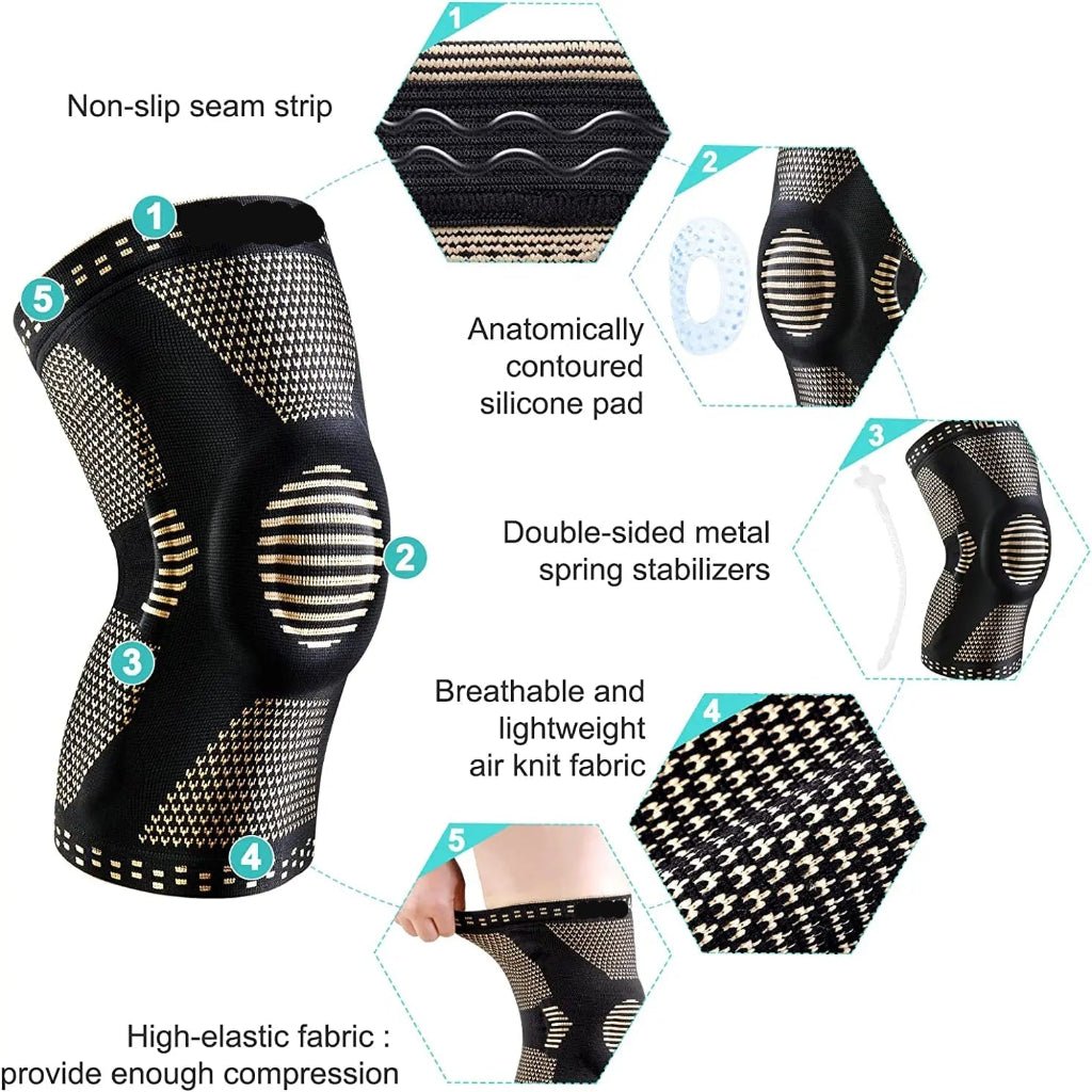 CUPROFLEX STABLE – Copper Knee Brace with Patella Gel Pad for Pain Relief Support 2