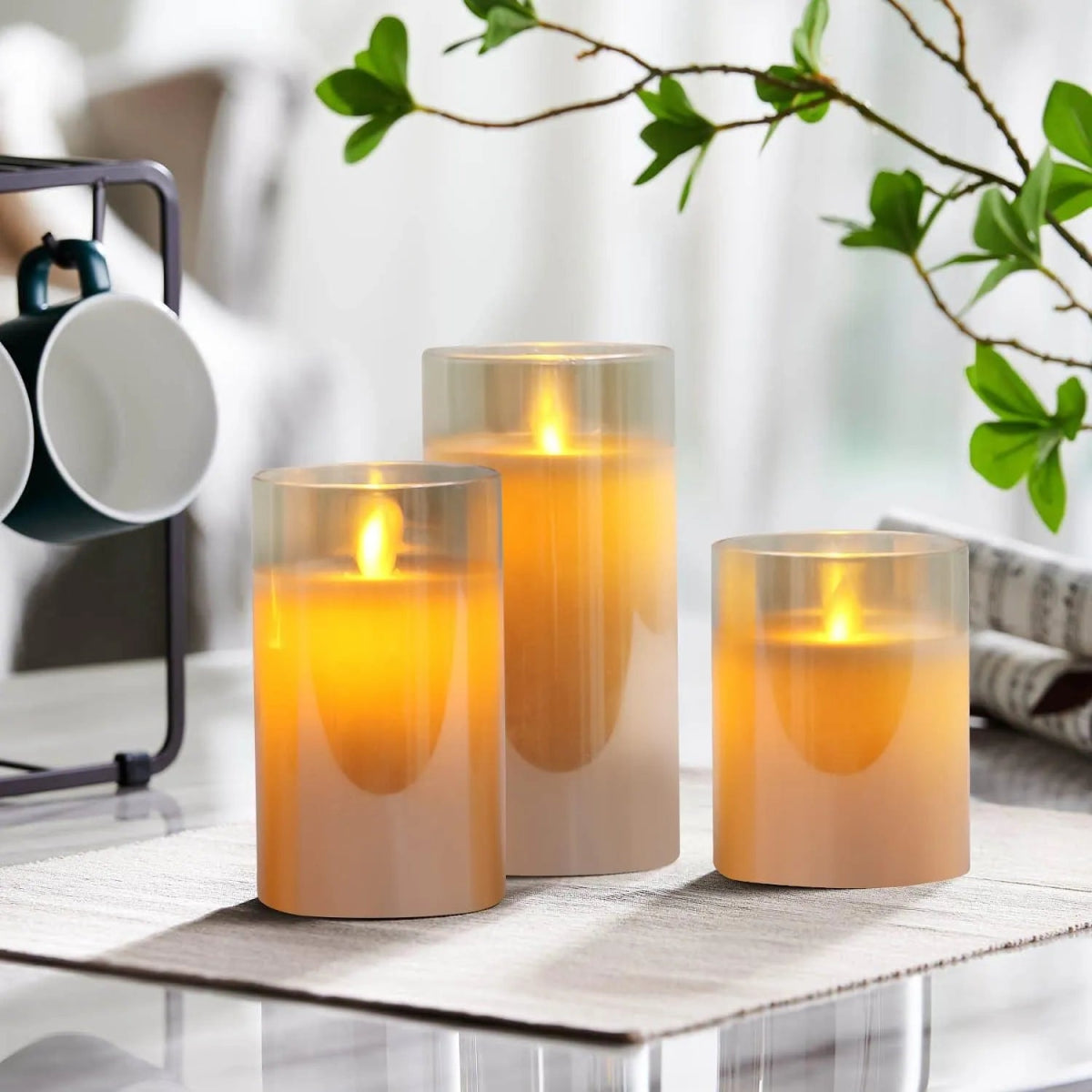 Candele ricaricabili SafeGlow - Luce LED calda e sicura per un ambiente accogliente e senza preoccupazioni