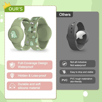 SAFESNUG – Kinder Airtag Armband met Leuk Dino Ontwerp