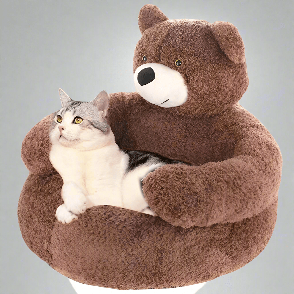 SAMIYA – Pluche kattenbed met verhoogde rand voor comfort en veiligheid