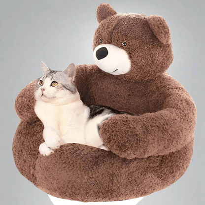 SAMIYA – Pluche kattenbed met verhoogde rand voor comfort en veiligheid