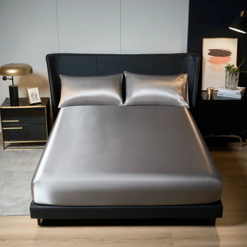 SATINIQUE CALMERA – Kühlendes Eisseiden-Satin-Spannbettlaken mit elastischem Bund