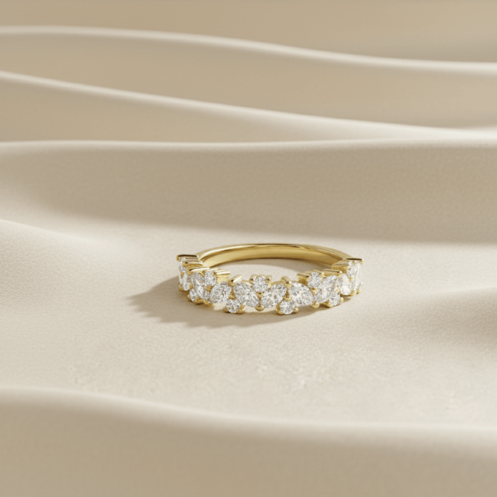 Verspreid zonlicht zilver gouden ring