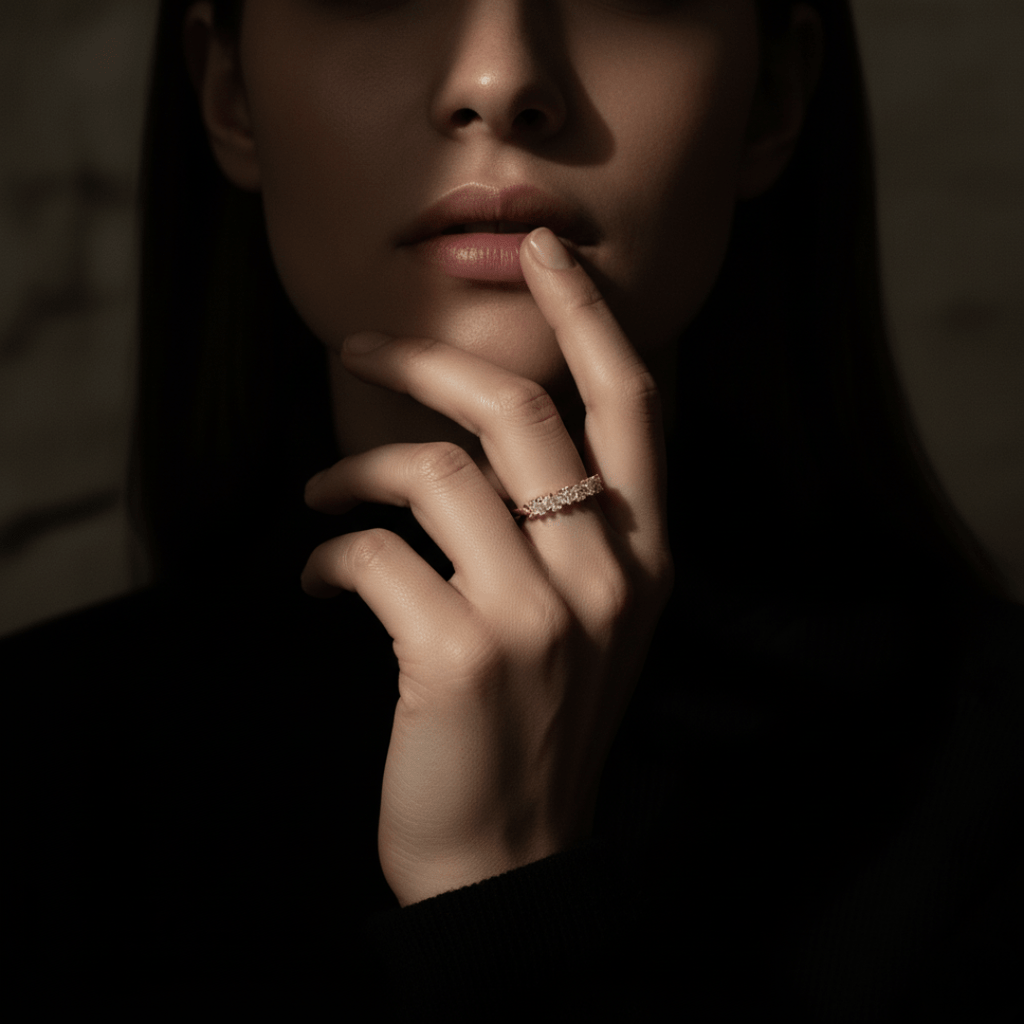 Verspreid zonlicht zilver gouden ring