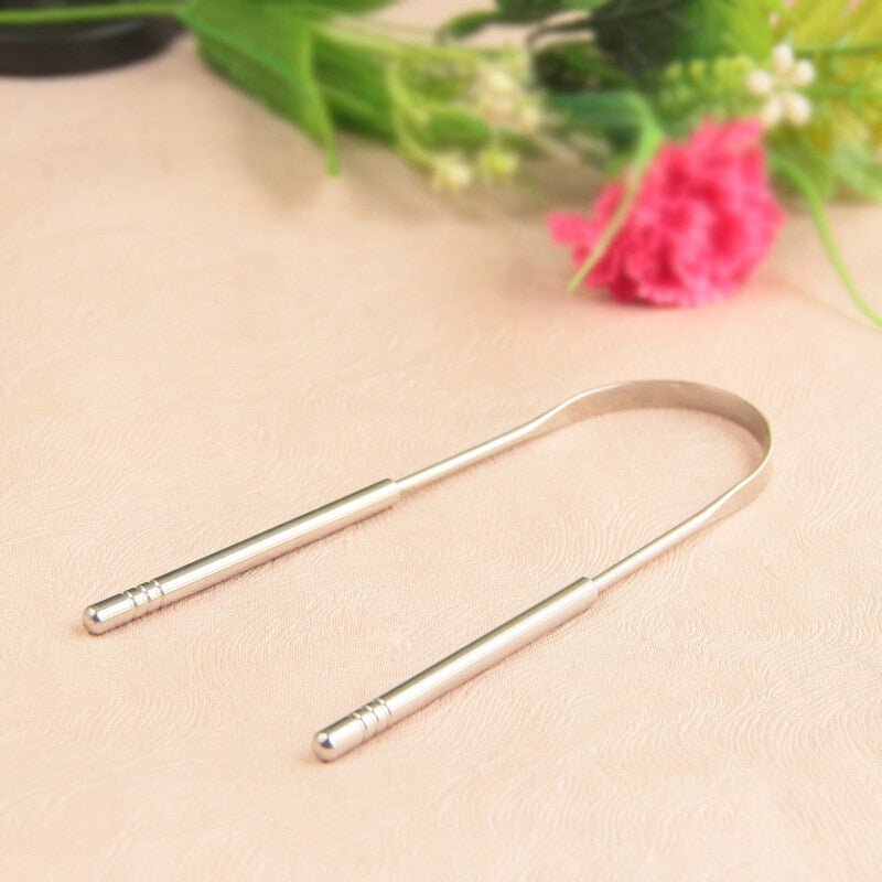  Stainless steel tongue scraper - effective tongue cleaner for fresh breath & optimal tooth hygiene-5