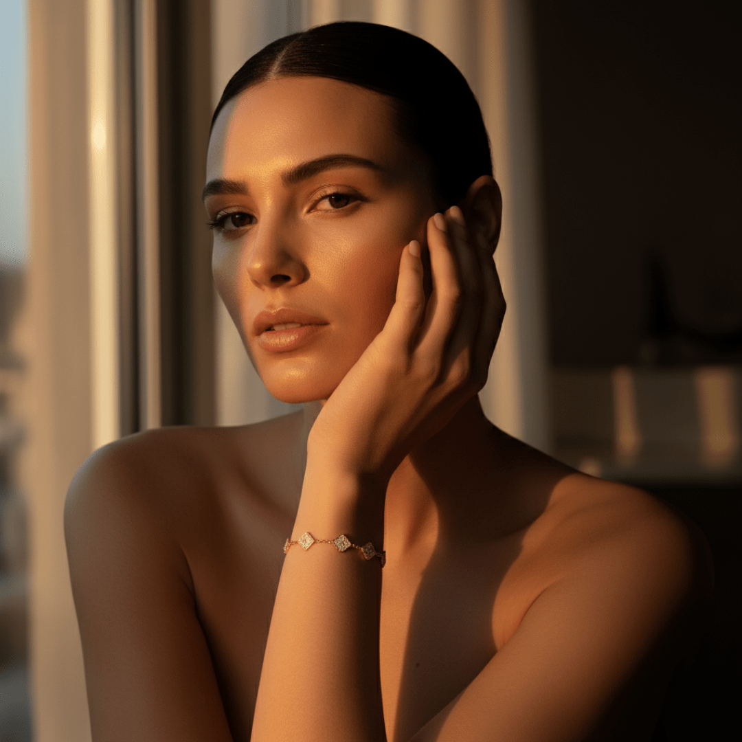 Zee Klaver Goud Zilver Armband