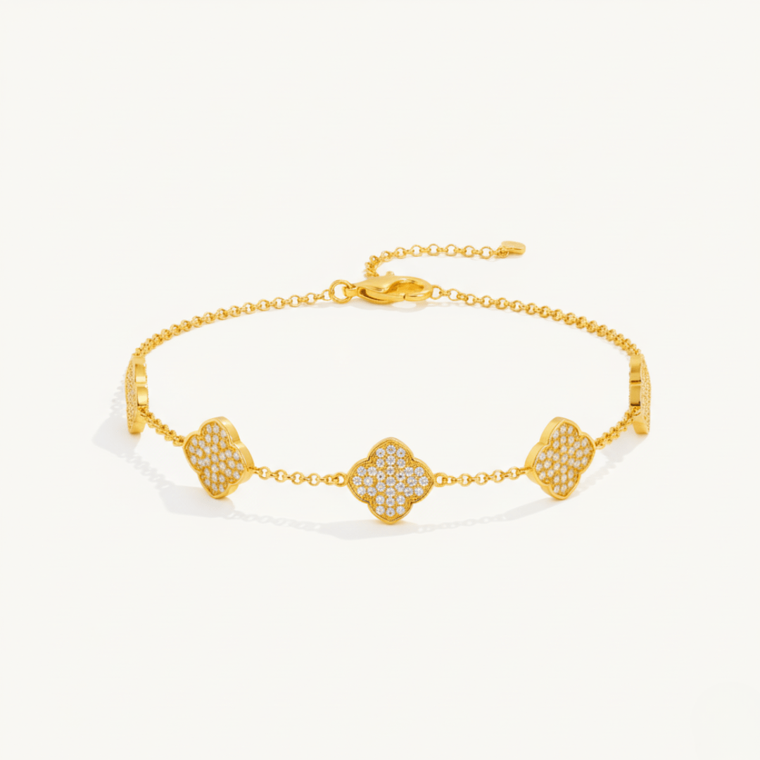 Zee Klaver Goud Zilver Armband