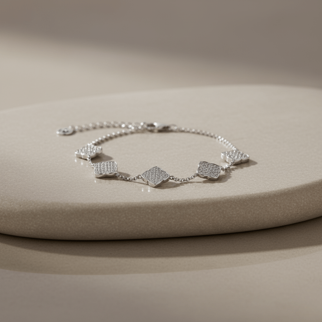 Zee Klaver Goud Zilver Armband