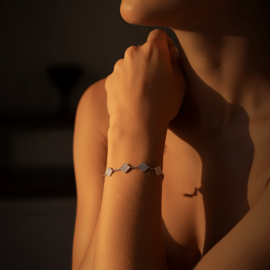 Zee Klaver Goud Zilver Armband