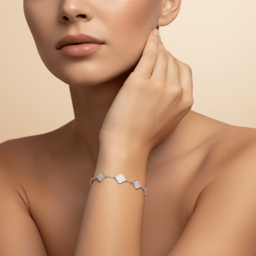 Zee Klaver Goud Zilver Armband