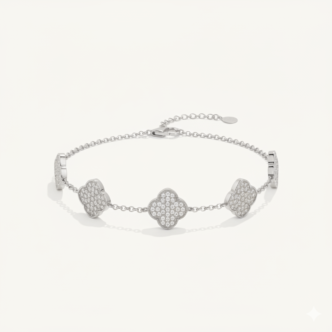 Zee Klaver Goud Zilver Armband