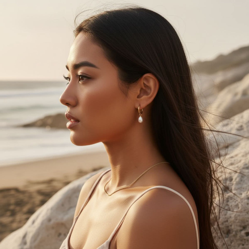 Sea Drop Parel Oorbellen