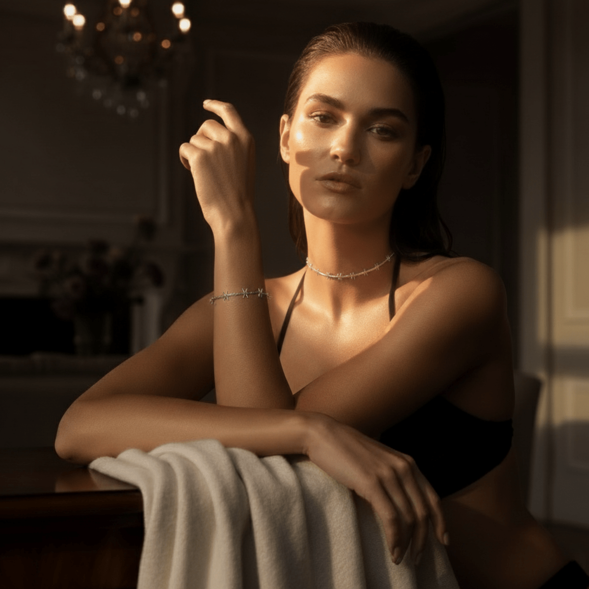 Sea Vine gouden en zilveren choker armband set