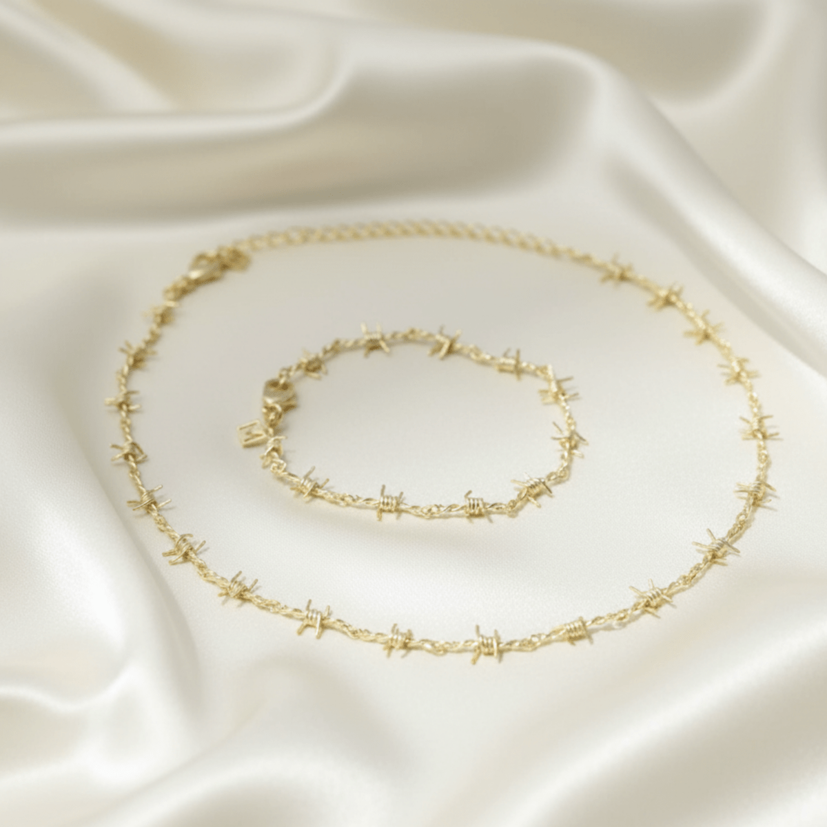 Sea Vine gouden en zilveren choker armband set