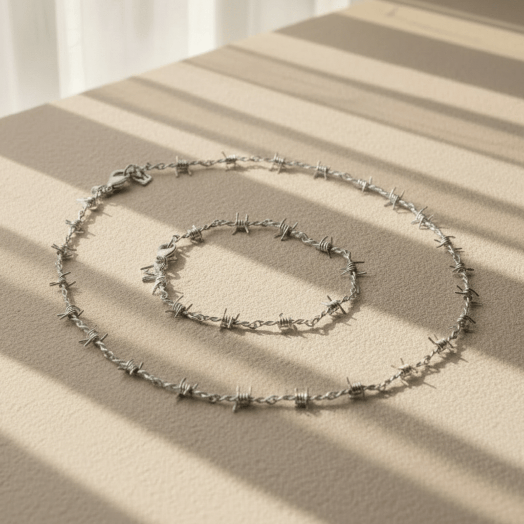 Conjunto de pulsera gargantilla de oro y plata Sea Vine