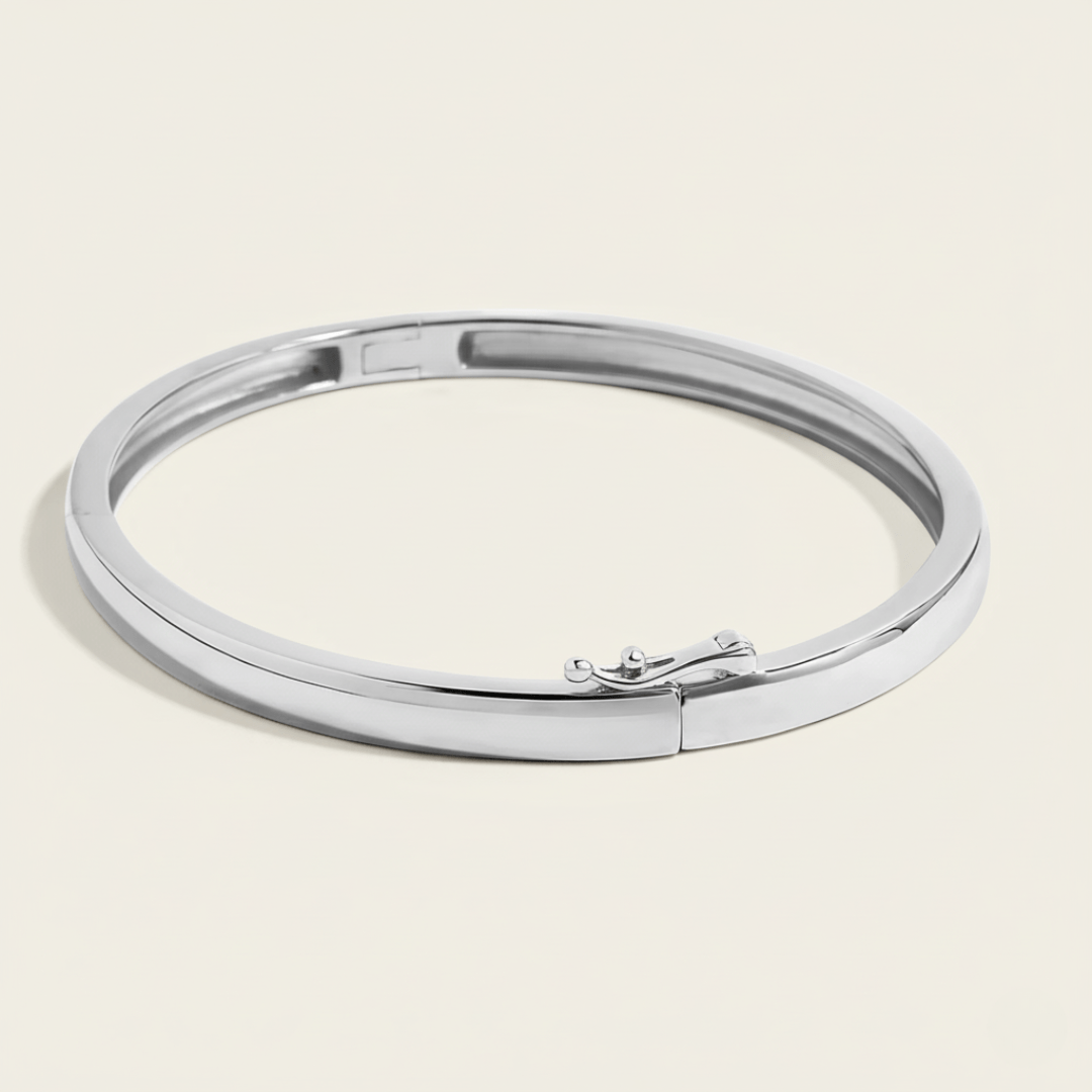 Sea-Worn Silver Gold Bangle Bracelet