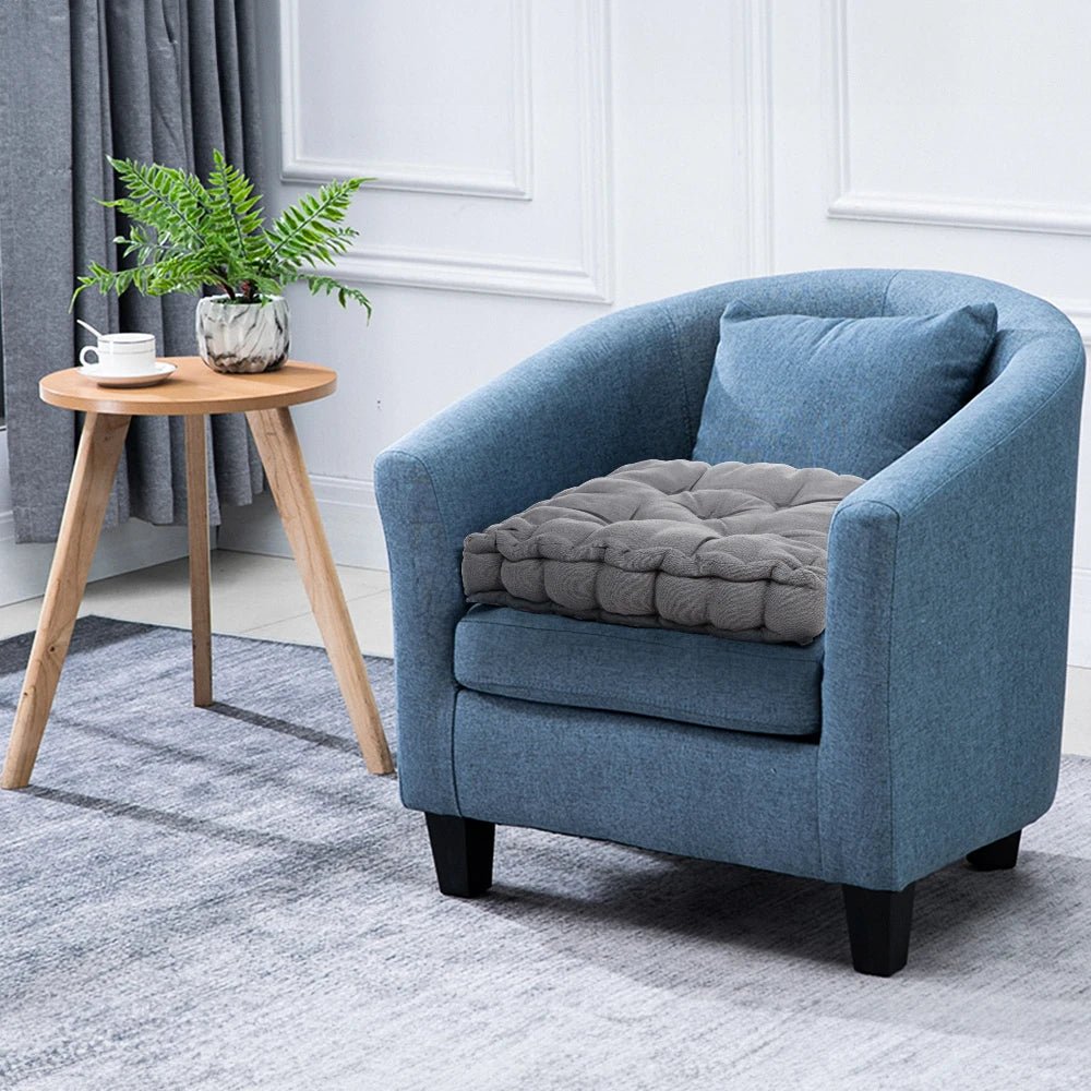 Square Chair Cushion Pad with Handle - Comfortable Cotton-Linen Seating Solution 2