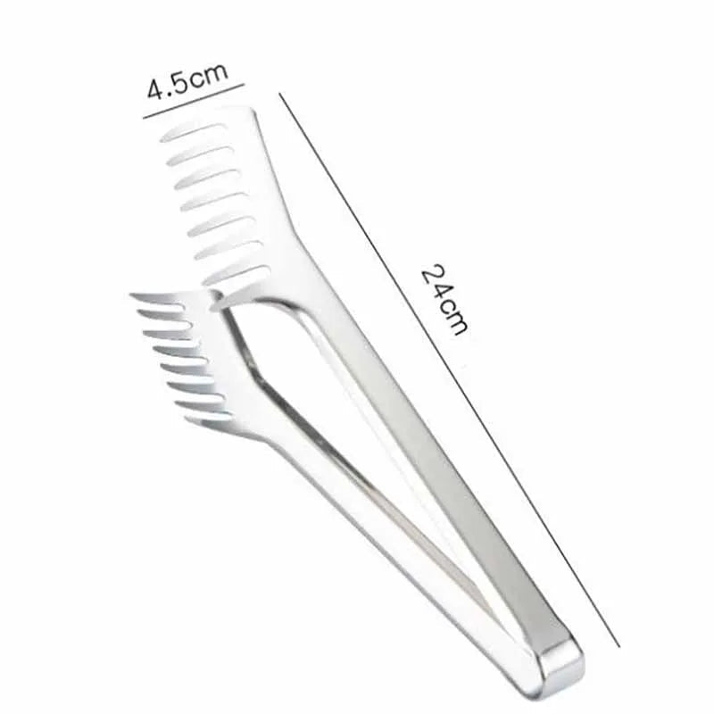 Multifunctional Stainless Steel Food Tongs & Pasta Fork - Ergonomic Design, Corrosion-Resistant, Ideal for Serving Pasta & More 2