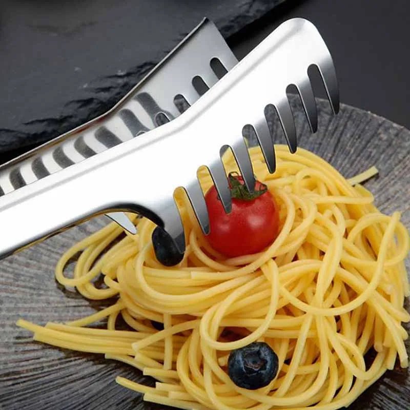 Multifunctional Stainless Steel Food Tongs & Pasta Fork - Ergonomic Design, Corrosion-Resistant, Ideal for Serving Pasta & More 5
